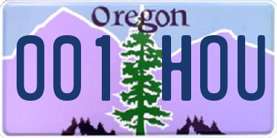 OR license plate 001HOU