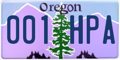 OR license plate 001HPA