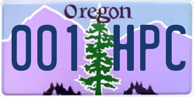 OR license plate 001HPC