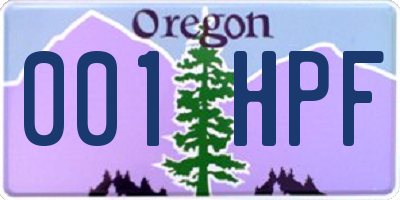 OR license plate 001HPF