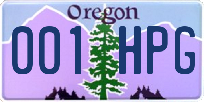 OR license plate 001HPG