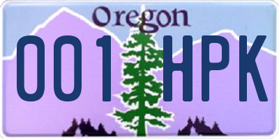 OR license plate 001HPK