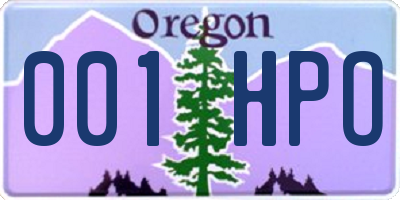 OR license plate 001HPO