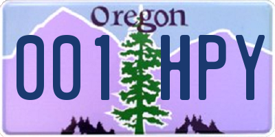 OR license plate 001HPY