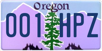 OR license plate 001HPZ