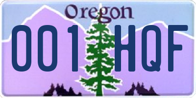 OR license plate 001HQF