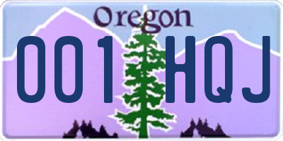 OR license plate 001HQJ