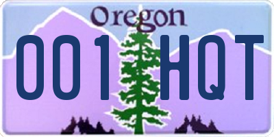 OR license plate 001HQT