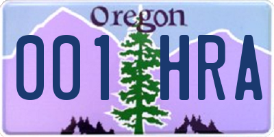 OR license plate 001HRA