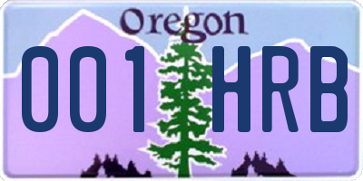 OR license plate 001HRB