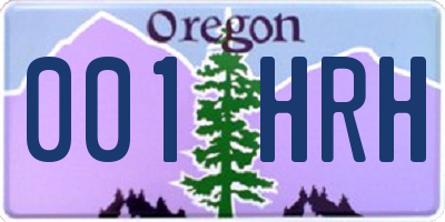 OR license plate 001HRH