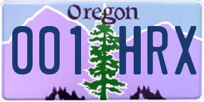 OR license plate 001HRX