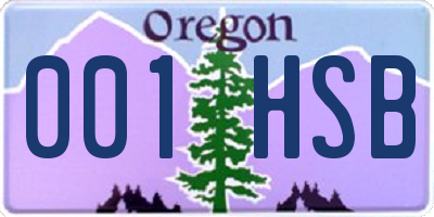 OR license plate 001HSB