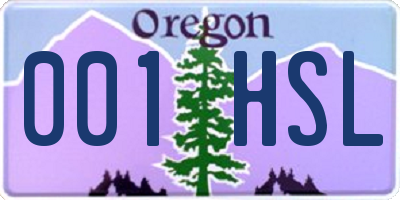 OR license plate 001HSL