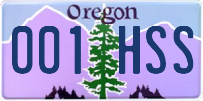 OR license plate 001HSS