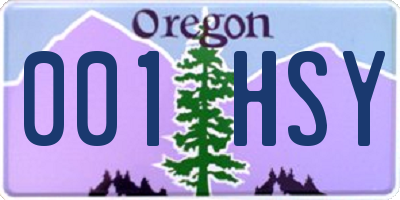 OR license plate 001HSY