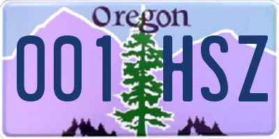 OR license plate 001HSZ