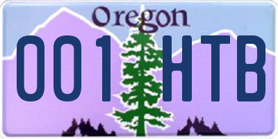 OR license plate 001HTB