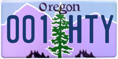 OR license plate 001HTY