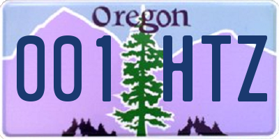 OR license plate 001HTZ