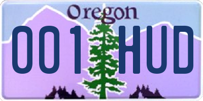 OR license plate 001HUD