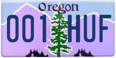 OR license plate 001HUF