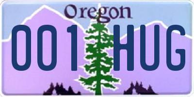 OR license plate 001HUG