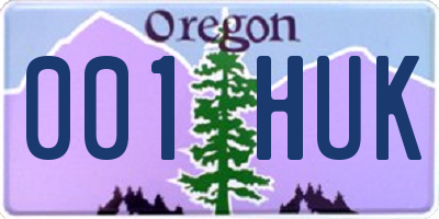 OR license plate 001HUK