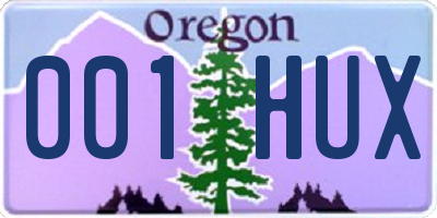 OR license plate 001HUX
