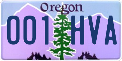 OR license plate 001HVA