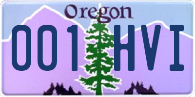 OR license plate 001HVI