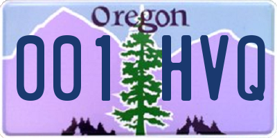 OR license plate 001HVQ