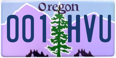 OR license plate 001HVU