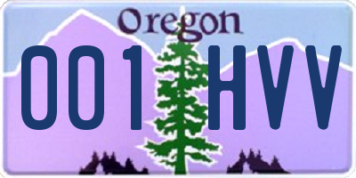 OR license plate 001HVV