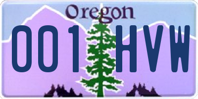 OR license plate 001HVW