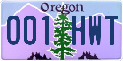 OR license plate 001HWT