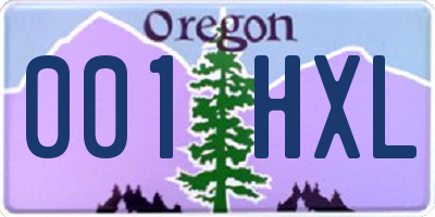 OR license plate 001HXL