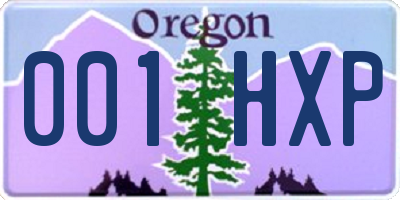 OR license plate 001HXP