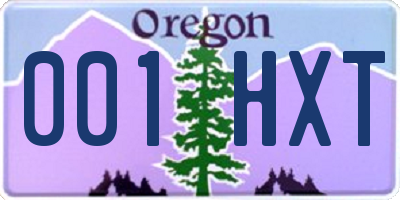 OR license plate 001HXT