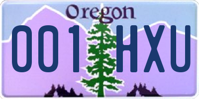 OR license plate 001HXU