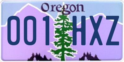 OR license plate 001HXZ