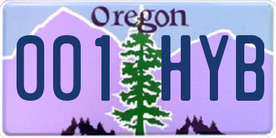 OR license plate 001HYB