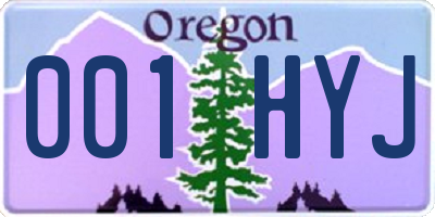 OR license plate 001HYJ
