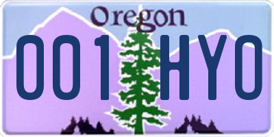 OR license plate 001HYO