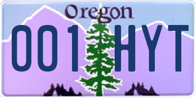 OR license plate 001HYT