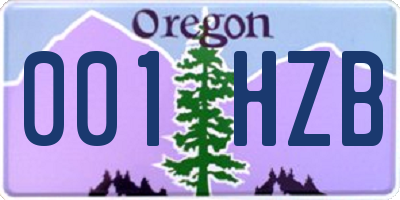 OR license plate 001HZB