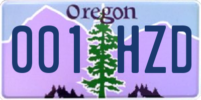 OR license plate 001HZD