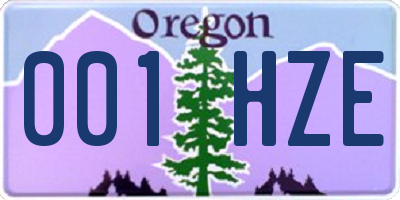 OR license plate 001HZE