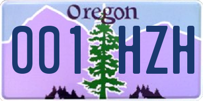 OR license plate 001HZH