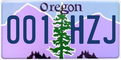 OR license plate 001HZJ